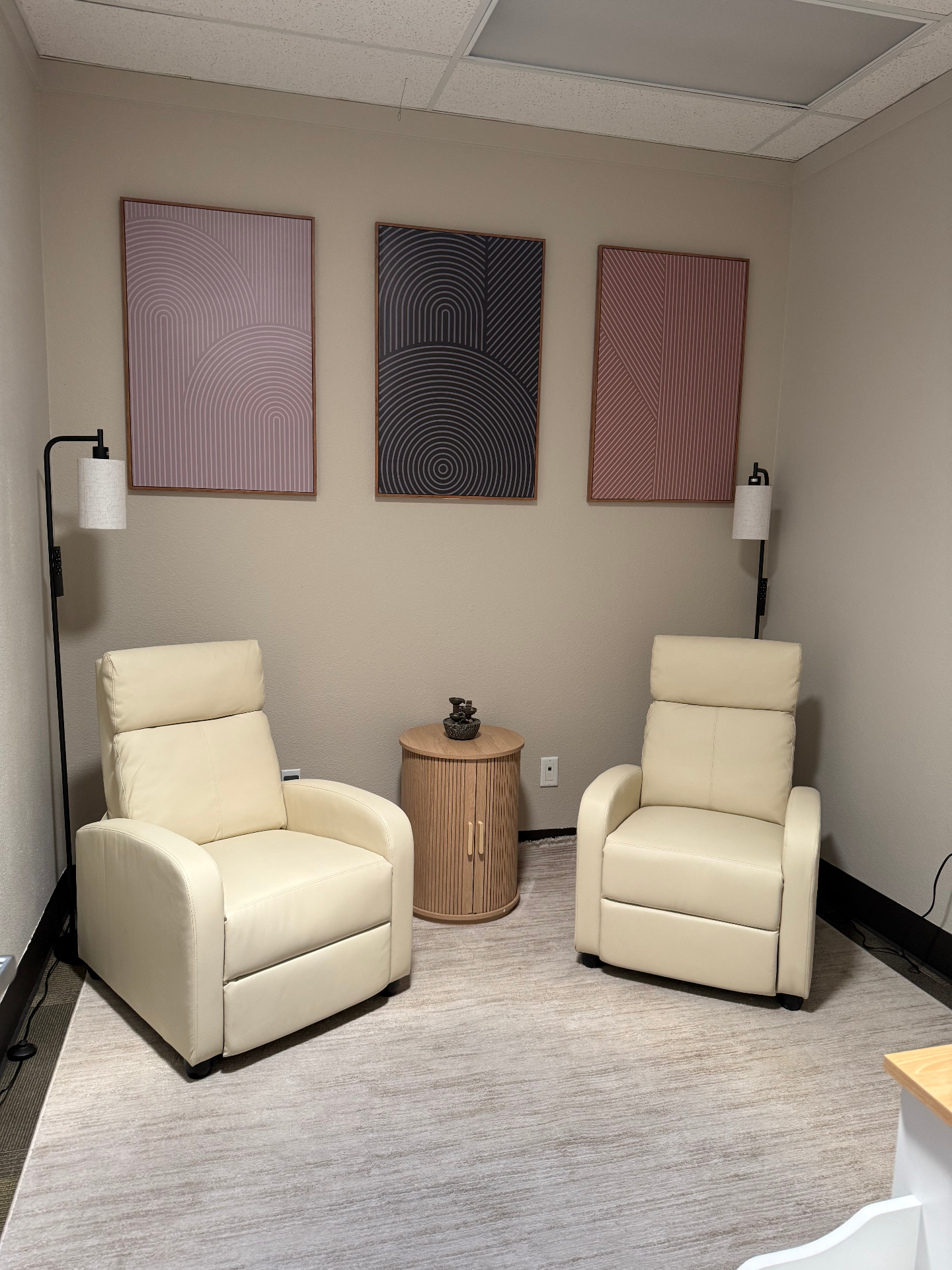 High Country Hydration office lounge with comfortable recliners